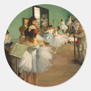 Adesivo Redondo A classe de dança   Edgar Degas