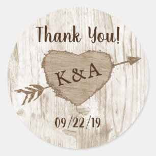 Adesivo Redondo A Coleção De Casamento De Árvores De Coração Credi