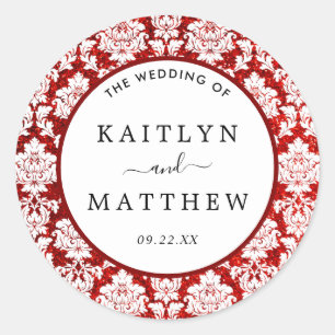 Adesivo Redondo A Coleção de Casamentos de Las Vegas do Damask G