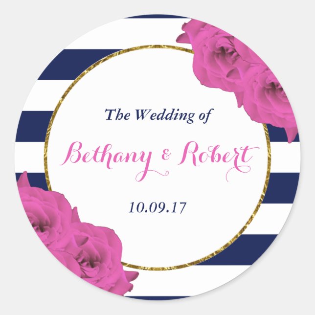 Adesivo Redondo A Coleção De Casamentos De Luxo Moderno Da Quic, R (Frente)