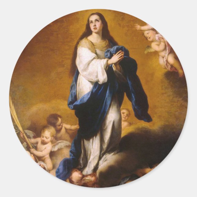 Adesivo Redondo A concepção imaculada (Frente)