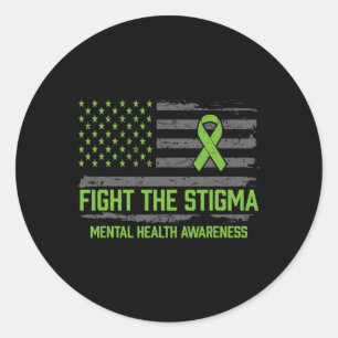 Adesivo Redondo A Consciência Da Saúde Mental Combater O Stigma Me