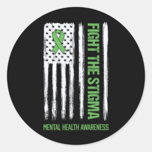 Adesivo Redondo A Consciência Da Saúde Mental Combater O Stigma Me