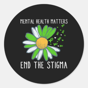 Adesivo Redondo A Consciência da Saúde Mental do Estigma 1