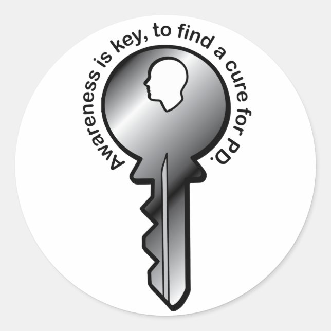 Adesivo Redondo A consciência de Parkinson é fundamental (Frente)