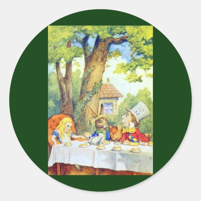 Adesivo Redondo A cor do Cheio do Tea Party (Frente)