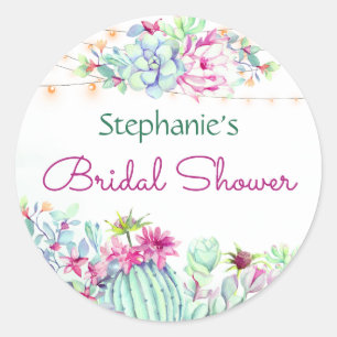 Adesivo Redondo A corda dos Succulents do cacto ilumina o chá de