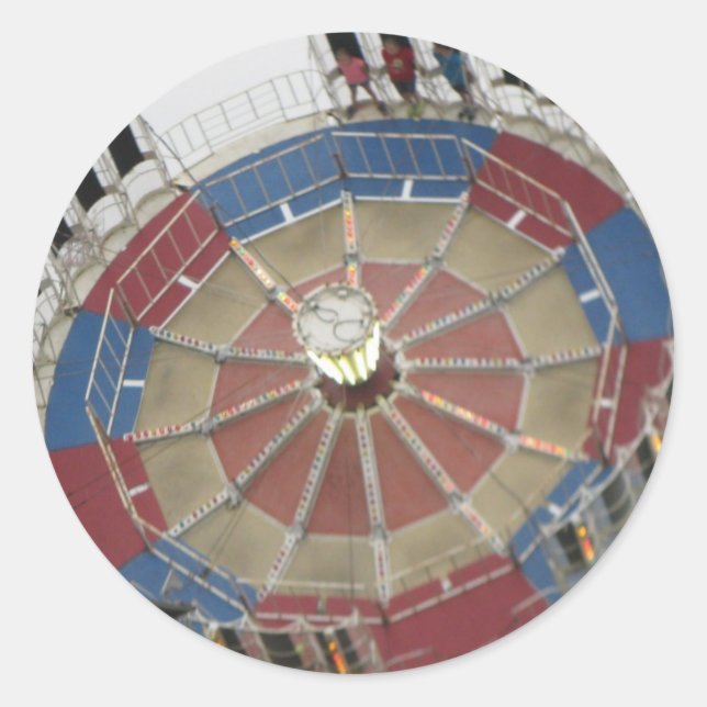 Adesivo Redondo A Corrida do Parque de Amusment Roundup (Frente)