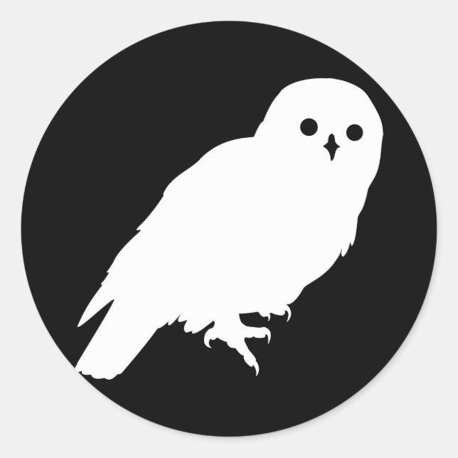 Adesivo Redondo A Coruja Branca Mais Incrível Do Planeta Terra (Frente)