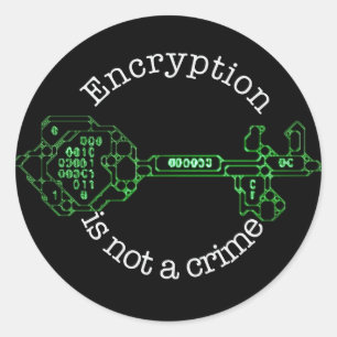 Adesivo Redondo A criptografia não é um Crime, Round Sticker