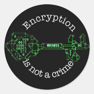 Adesivo Redondo A criptografia não é um Crime, Round Sticker