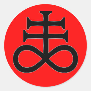 ADESIVO REDONDO A CRUZ DA SATÃ