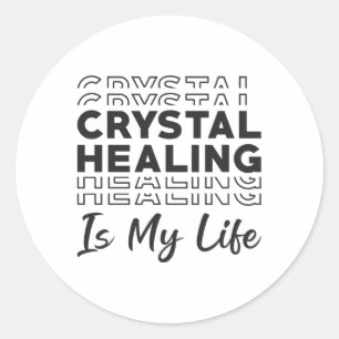 Adesivo Redondo A Cura De Cristais É O Meu Presente De Gemstones