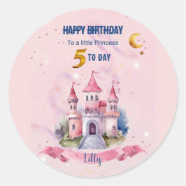 Adesivo Redondo A Cute Fantasy Birthday Card