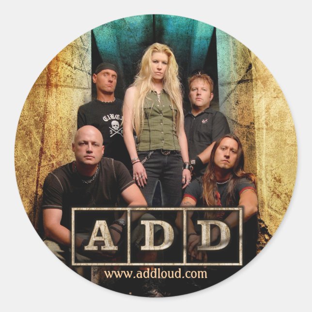 Adesivo Redondo A.D.D. Sticker round (Frente)