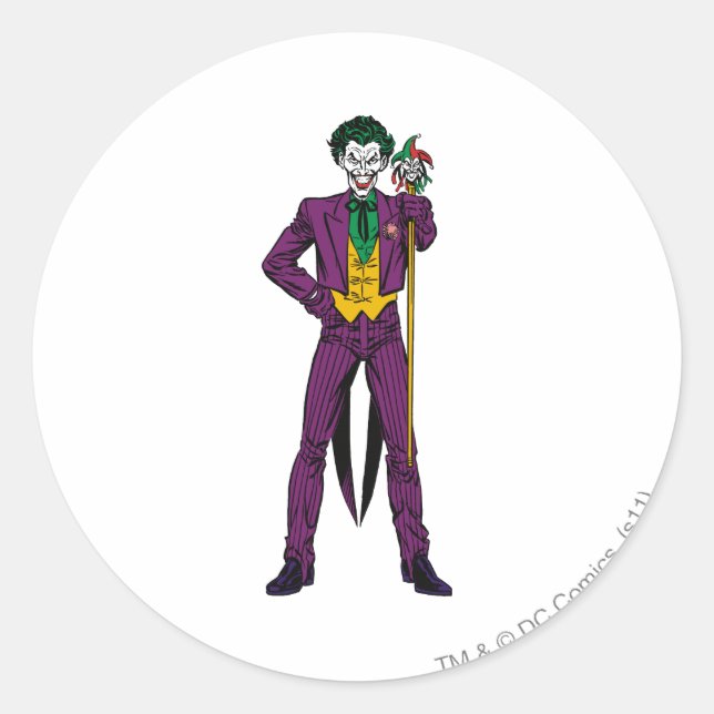 Adesivo Redondo A dança Clássica do Joker (Frente)