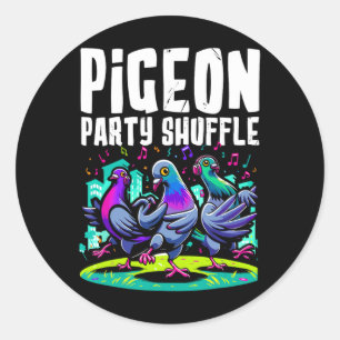 Adesivo Redondo A Dança De Dança De Pigeon Shuffle Move Um Dançari