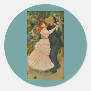Adesivo Redondo A dança de Pierre-Auguste Renoir em Bougival