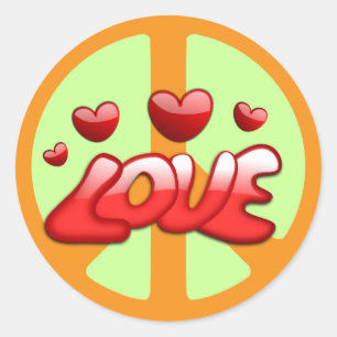 Adesivo Redondo A década de 1960: Pau de Paz e Amor