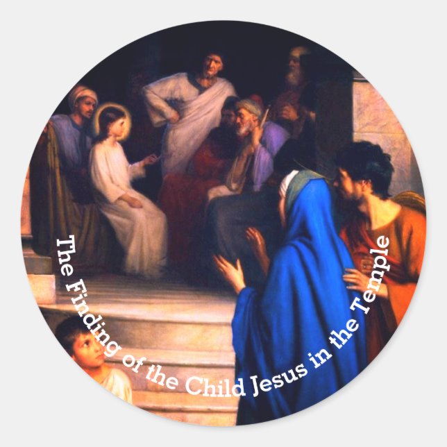 Adesivo Redondo A descoberta no templo católico (Frente)