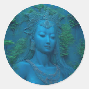 Adesivo Redondo A deusa Ishtar no lago da vida eterna