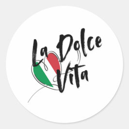 Adesivo Redondo A doce vida italiana. La Dolce Vita