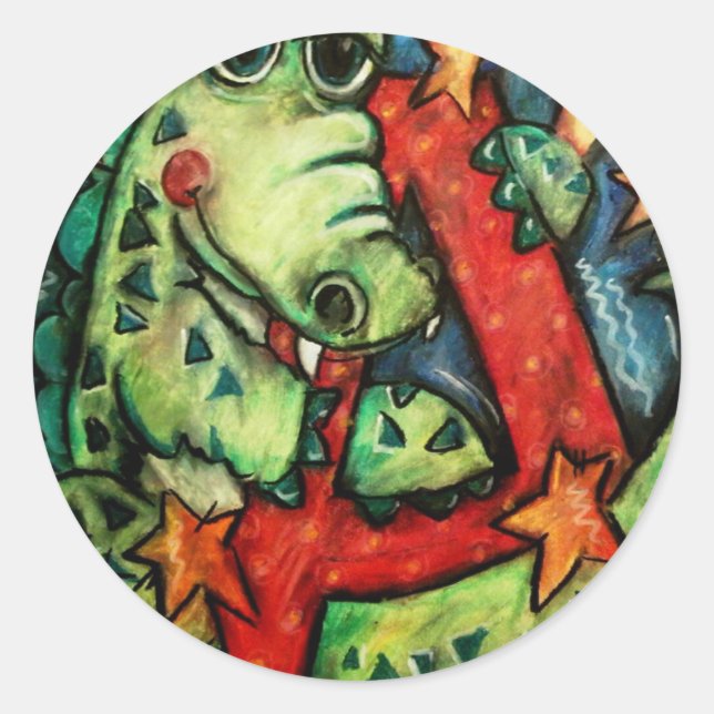 Adesivo Redondo A é para Alligator (Frente)