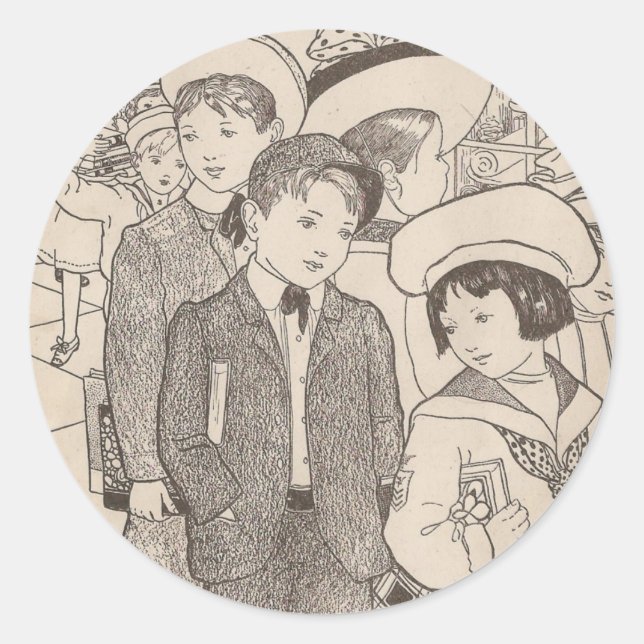 Adesivo Redondo A Escola Está Fora Do Dia (Frente)