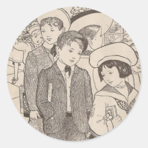 Adesivo Redondo A Escola Está Fora Do Dia