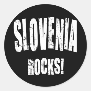 Adesivo Redondo A Eslovênia Rocks!