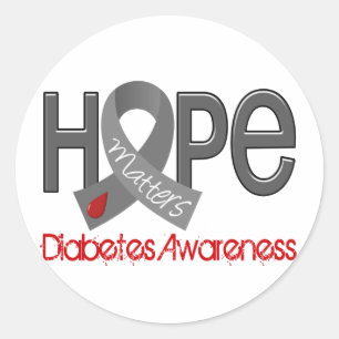Adesivo Redondo A esperança importa o diabetes 2