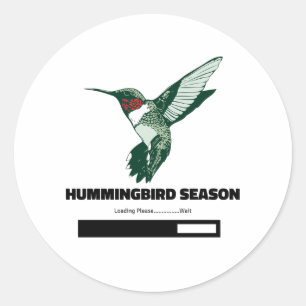 Adesivo Redondo A Estação Hummingbird Carregando Por Favor Esper