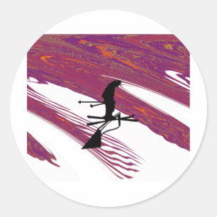 Adesivo Redondo A estática do ESQUI adere-se