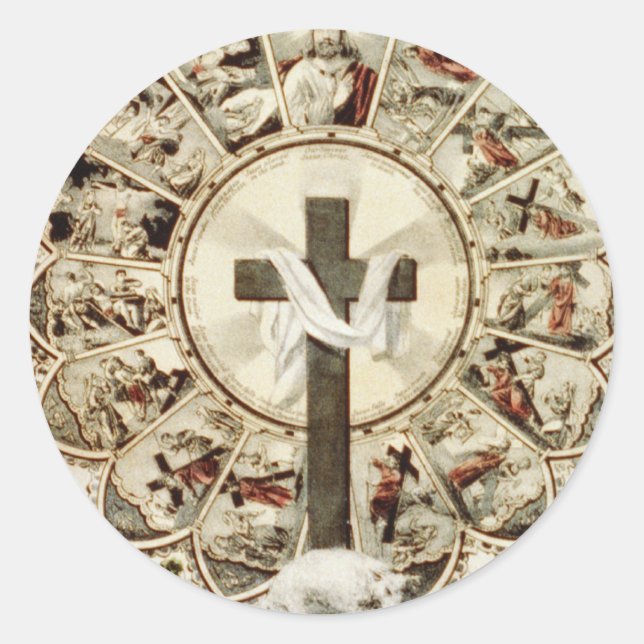 Adesivo Redondo A estrada para a Santa Cruz (Frente)