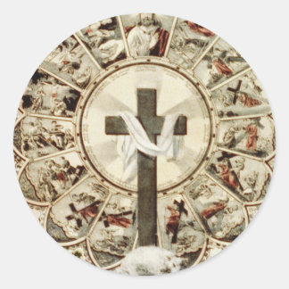 Adesivo Redondo A estrada para a Santa Cruz