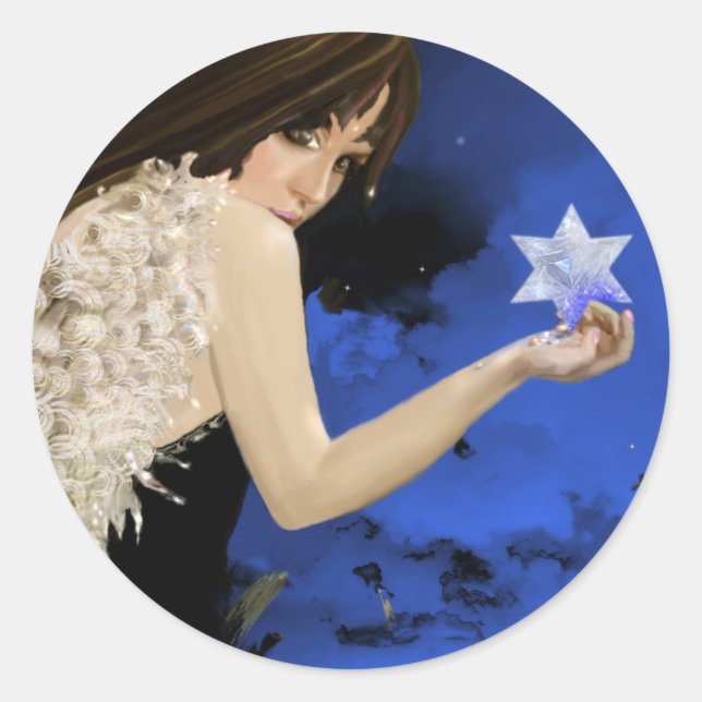 Adesivo Redondo A Estrela Azul! (Frente)