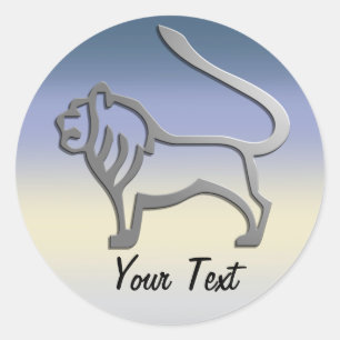 Adesivo Redondo A estrela do leão do zodíaco de Leo assina dentr