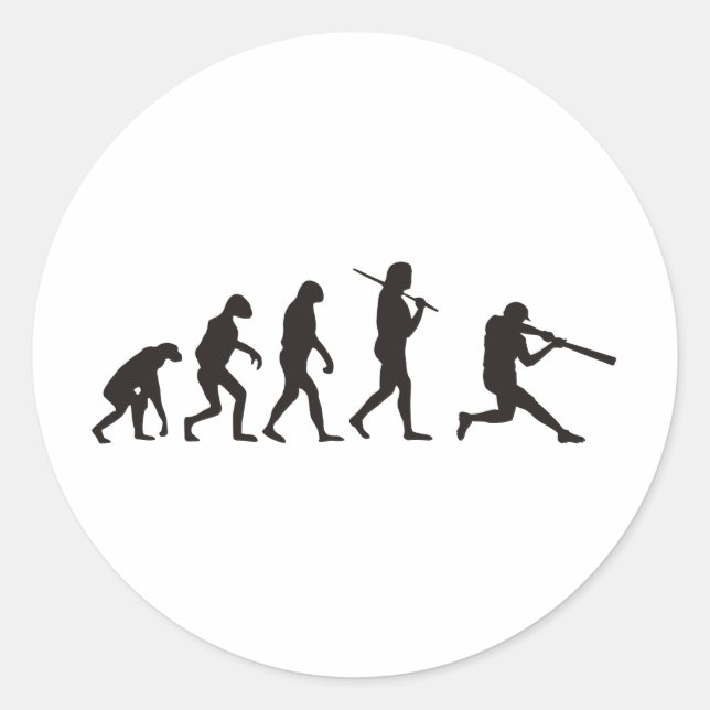 Adesivo Redondo A Evolução Da Bateria De Baseball (Frente)