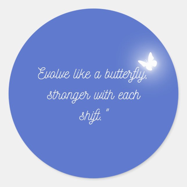 Adesivo Redondo A evolução da borboleta (Frente)