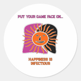 Adesivo Redondo A face do sol sorridente