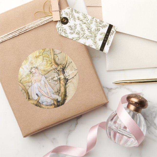 Adesivo Redondo A Fada de Árvore (Presentear)