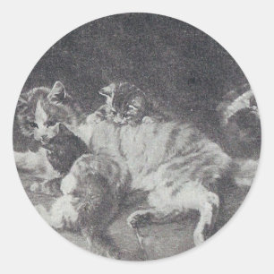 Adesivo Redondo A Família Cat