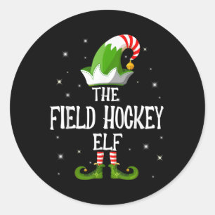 Adesivo Redondo A Família de Elfos de Hockey sobre Grama Grupo de 