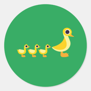 Adesivo Redondo A família do pato