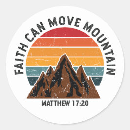 Adesivo Redondo A fé pode mover a montanha