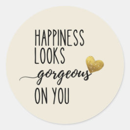 Adesivo Redondo A Felicidade Parece Gentil Em Você