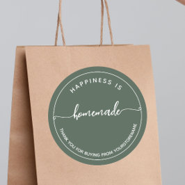 Adesivo Redondo A felicidade personalizada Floresta Verde é feita