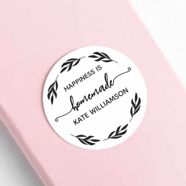 Adesivo Redondo A felicidade russa personalizada é casada por (Criador carregado)