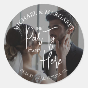 Adesivo Redondo A festa começa aqui ensaiando fotos do Janto