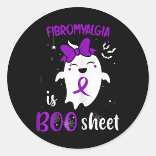 Adesivo Redondo A Fibromialgia É Pur Fantasma Cuto De Halloween De